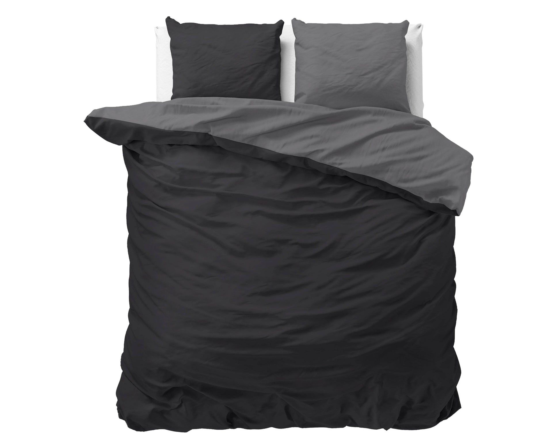Bettbezug Double Face Schwarz/Anthrazit 240 x 220 cm - Palo24
