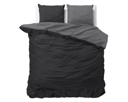 Bettbezug Double Face Schwarz/Anthrazit 240 x 220 cm - Palo24