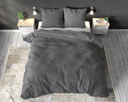 Bettbezug Double Face Grau/Anthrazit 240 x 220 cm - Palo24