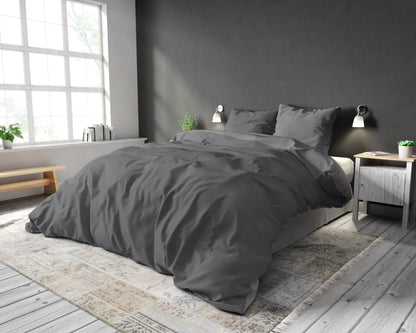 Bettbezug Double Face Grau/Anthrazit 240 x 220 cm - Palo24