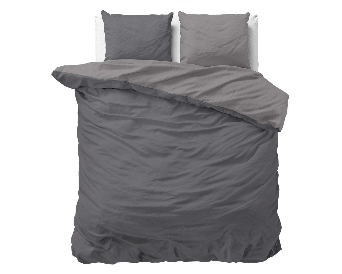 Bettbezug Double Face Grau/Anthrazit 240 x 220 cm - Palo24