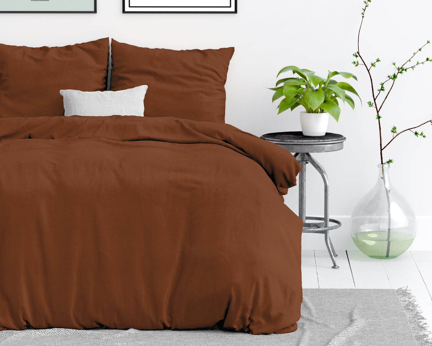 Bettbezug Stone Washed Braun 135 x 200 cm - Palo24