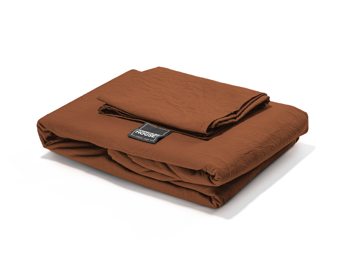Bettbezug Stone washed Brown 140 x 220 cm - Palo24