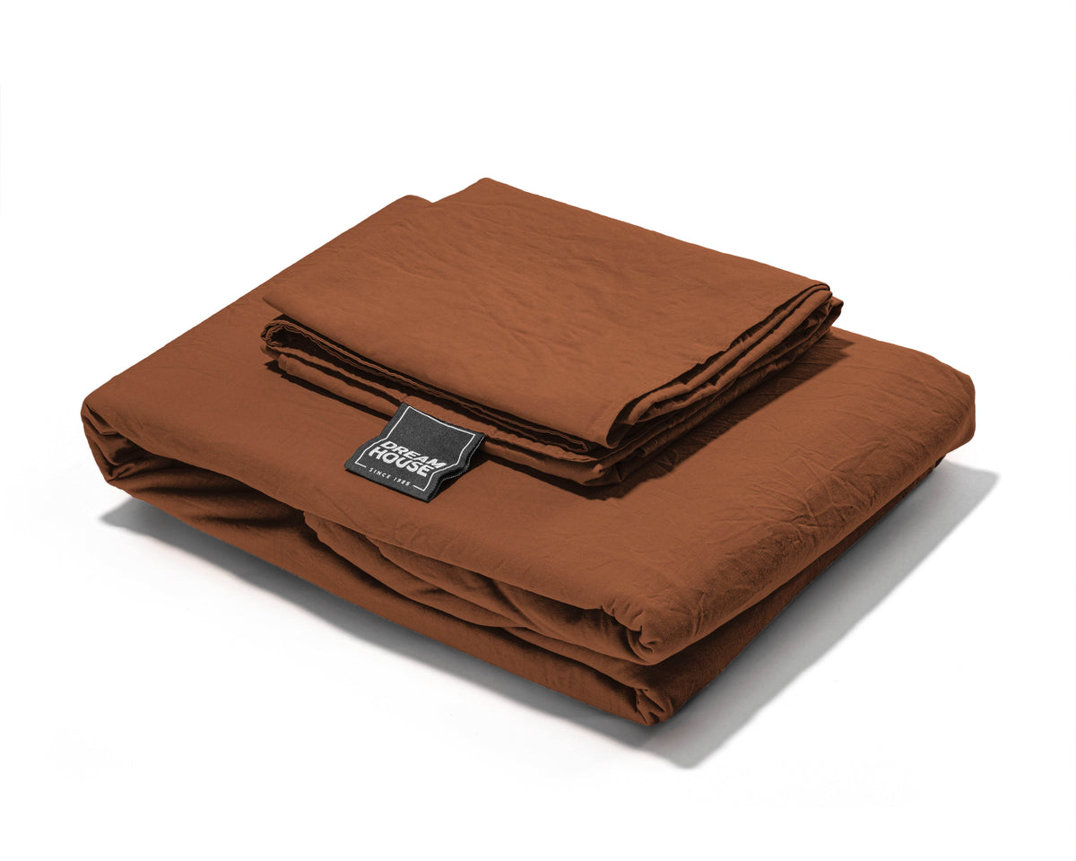 Bettbezug Stone Washed Braun 135 x 200 cm - Palo24