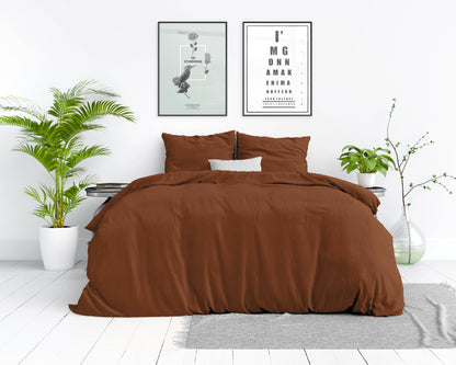 Bettbezug Stone washed Brown 200 x 220 cm - Palo24