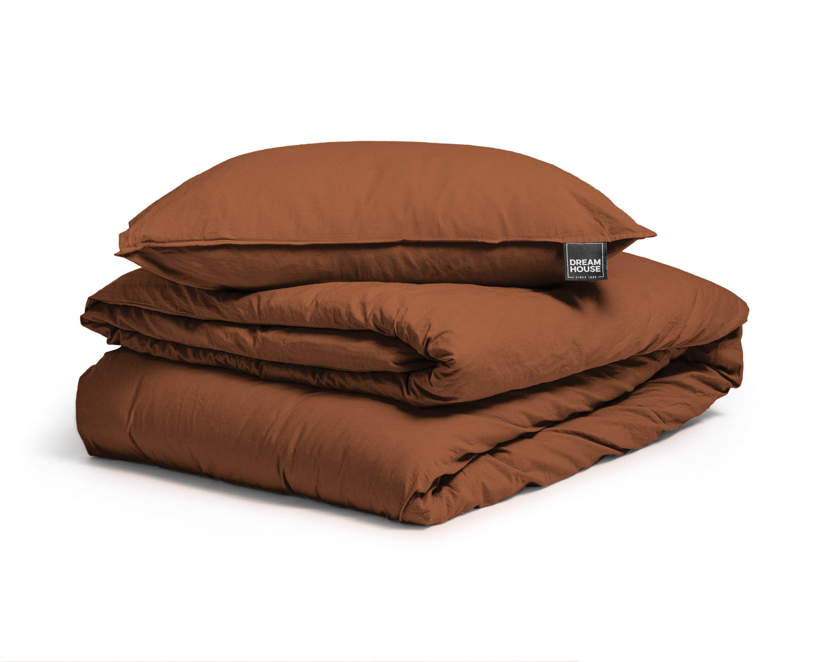 Bettbezug Stone washed Brown 200 x 220 cm - Palo24