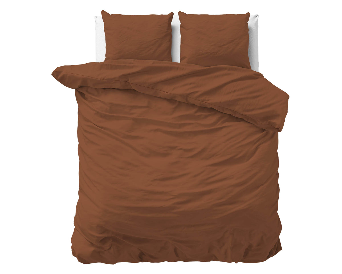 Bettbezug Stone washed Brown 200 x 220 cm - Palo24
