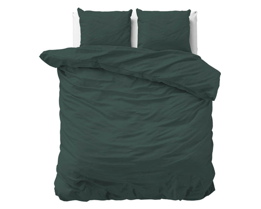 Bettbezug Stone washed Dark Green 140 x 220 cm - Palo24