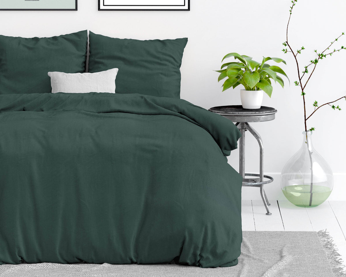 Bettbezug Stone washed Dark Green 140 x 220 cm - Palo24