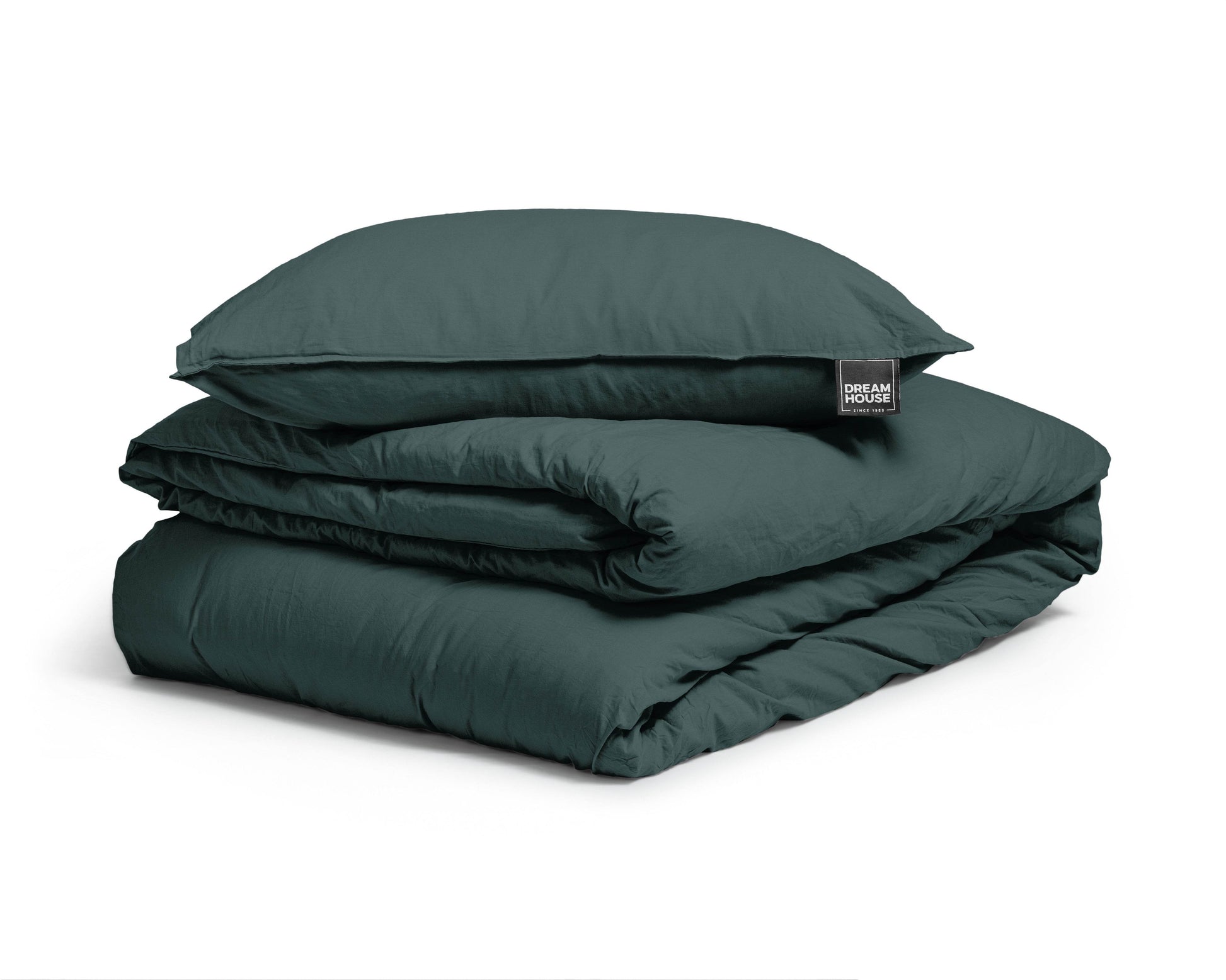 Bettbezug Stone washed Dark Green 140 x 220 cm - Palo24