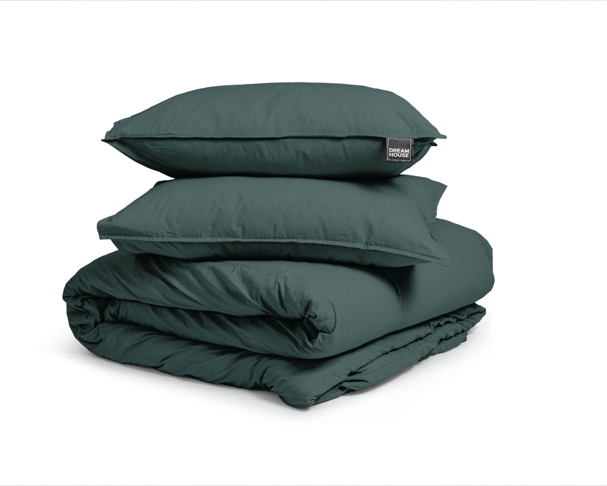 Bettbezug Stone washed Dark Green 140 x 220 cm - Palo24