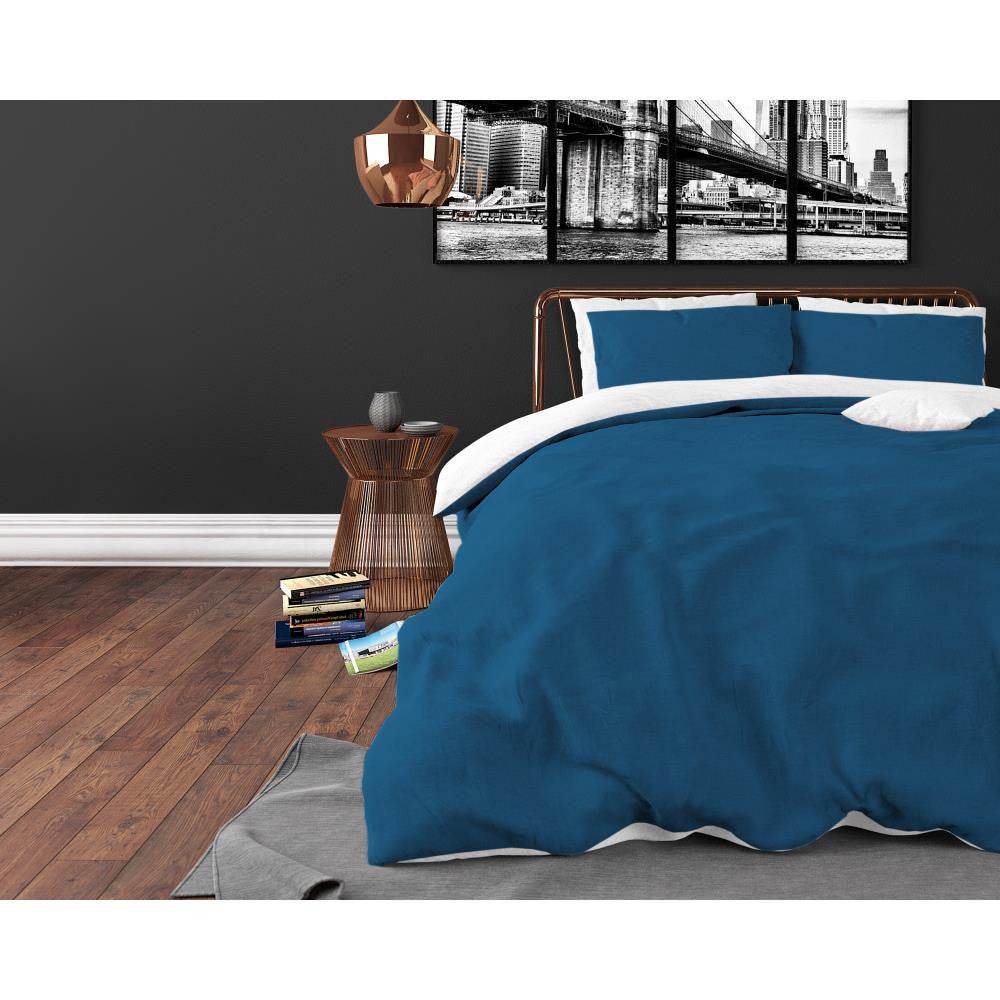 Bettbezug Twin Face Navy/Weiss 200 x 220 cm - Palo24