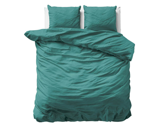 Bettbezug Uni Satijn Dunkel Grün 240 x 200/220 cm - Palo24