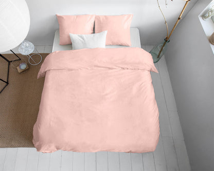 Bettbezug Uni Satijn rosa 140 x 200/220 cm - Palo24