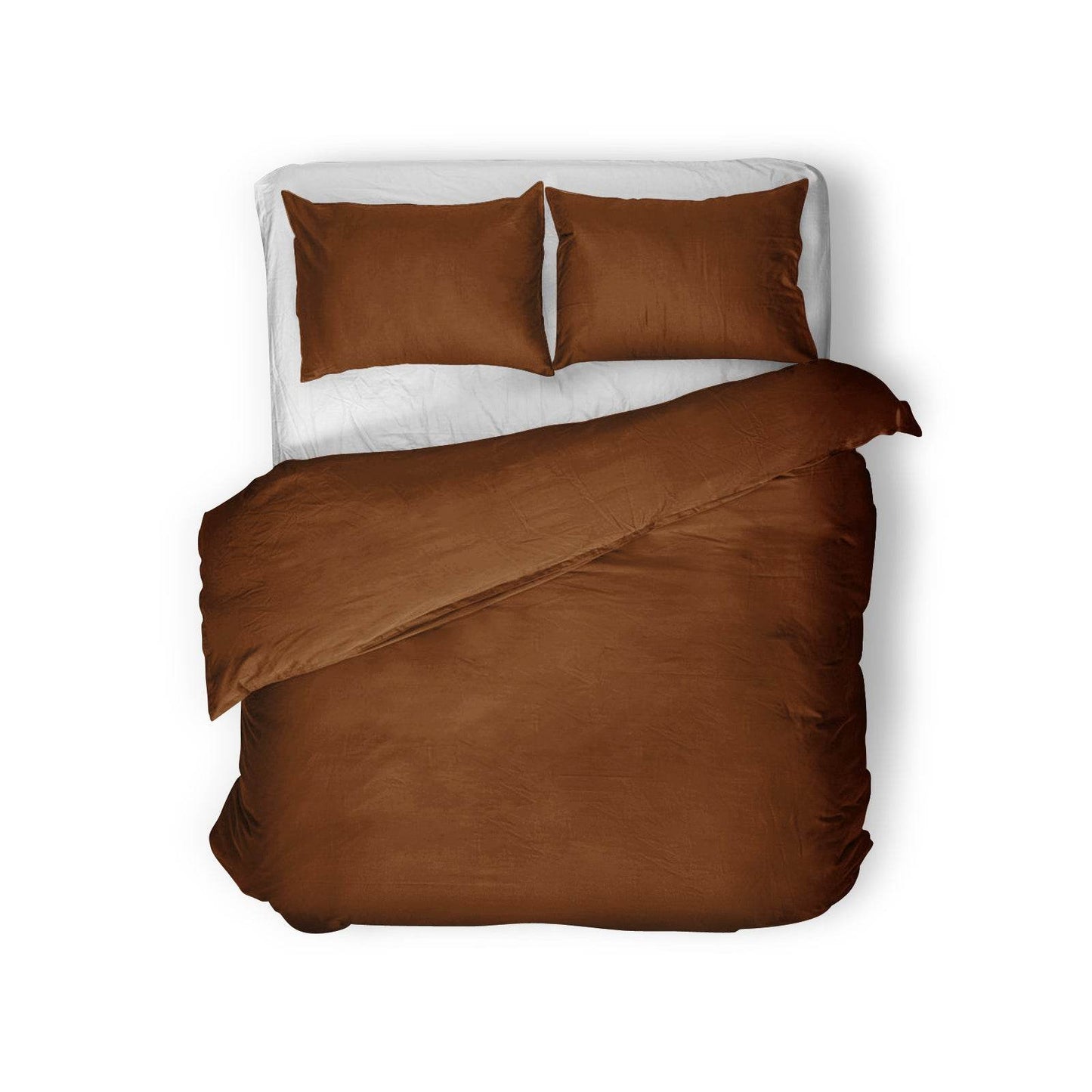 Bettbezug Egyptische Baumwolle Uni Braun 240 x 200/260 cm - Palo24