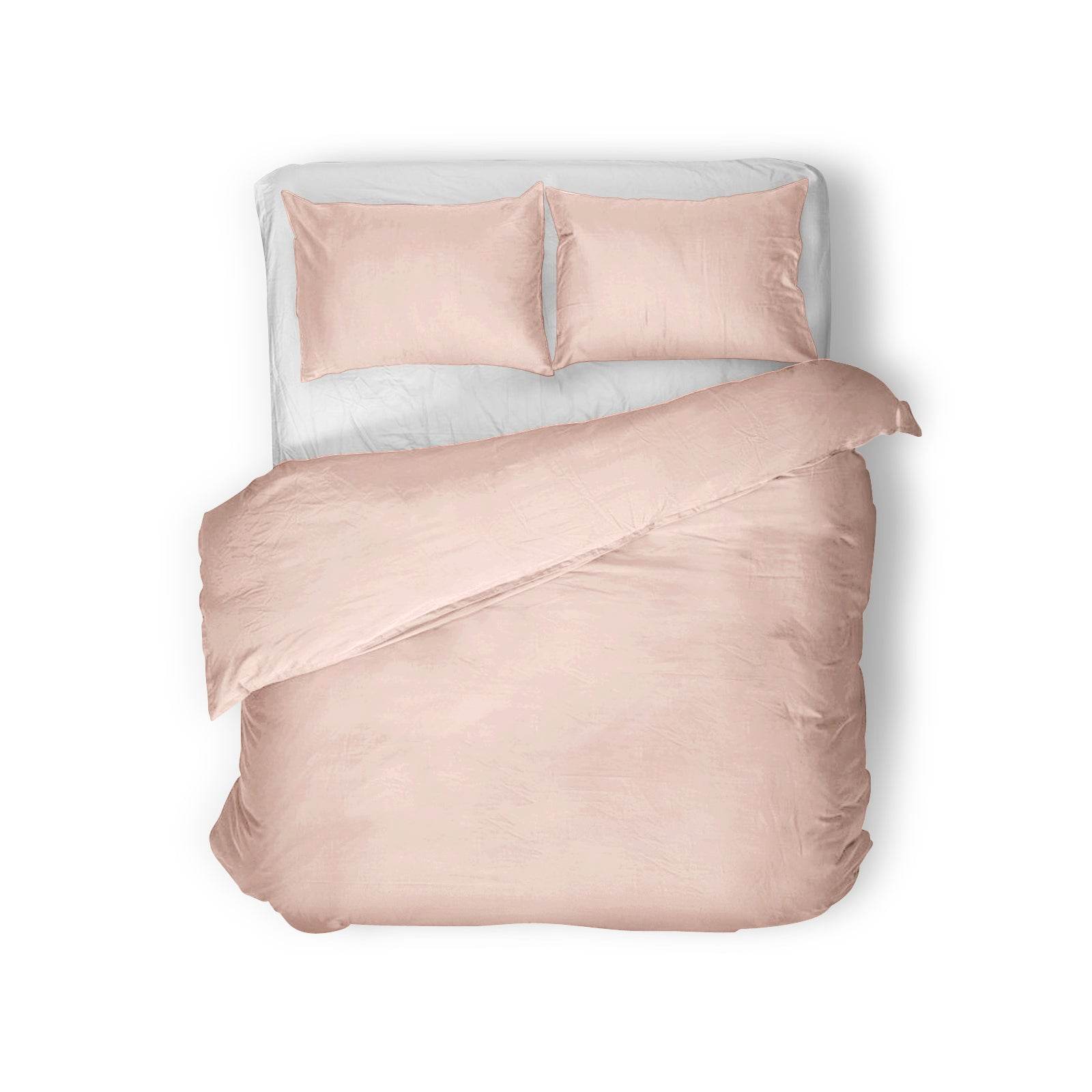 Bettbezug Egyptische Baumwolle Uni rosa 135 x 200 cm - Palo24