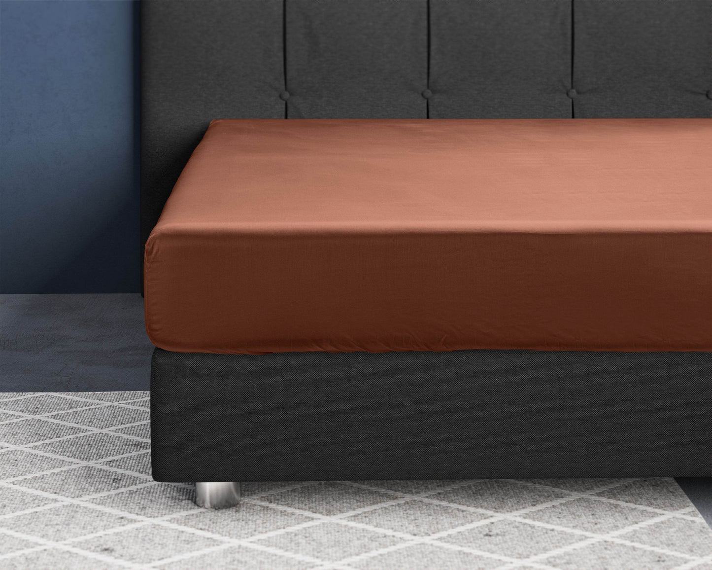 Satin Spannbettlaken Braun 70 x 200 cm - Palo24