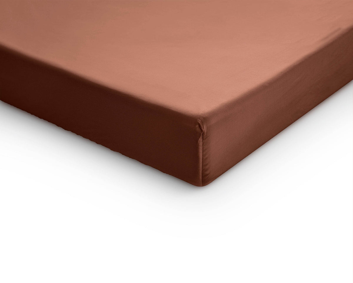 Satin Spannbettlaken Braun 70 x 200 cm - Palo24