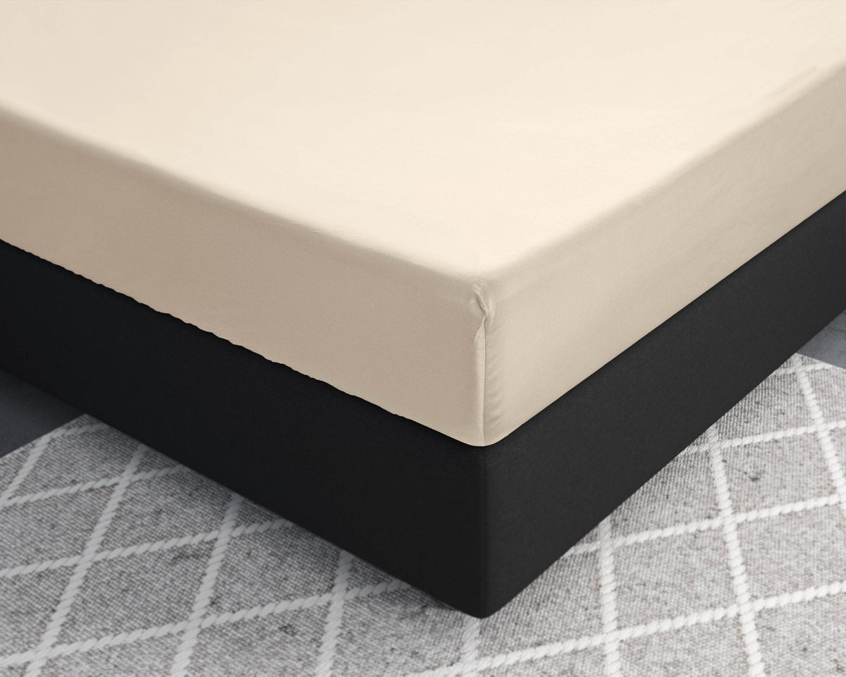 Satin Spannbettlaken Sand 180 x 210 cm - Palo24