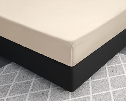 Satin Spannbettlaken Sand 180 x 220 cm - Palo24