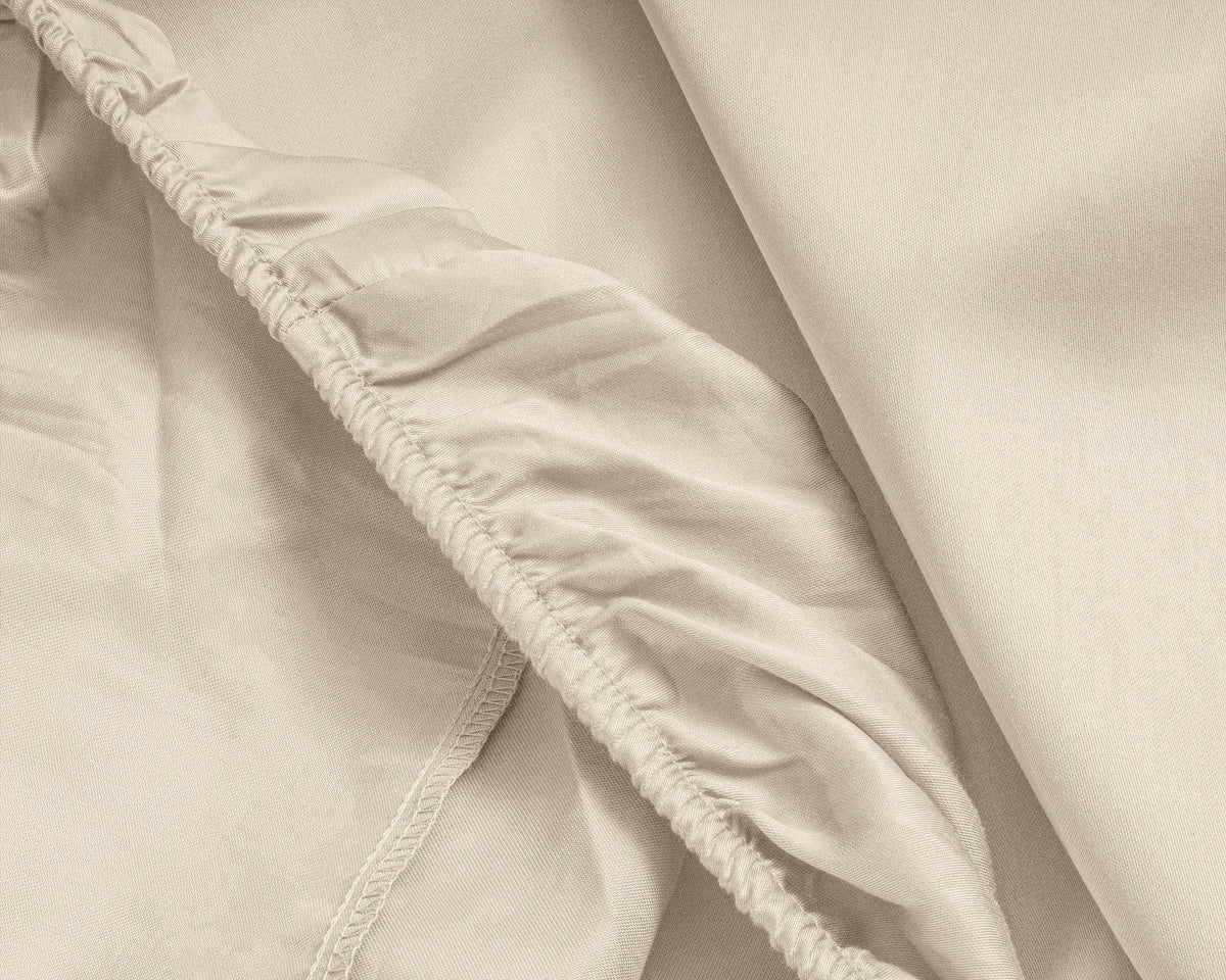 Satin Spannbettlaken Sand 180 x 220 cm - Palo24
