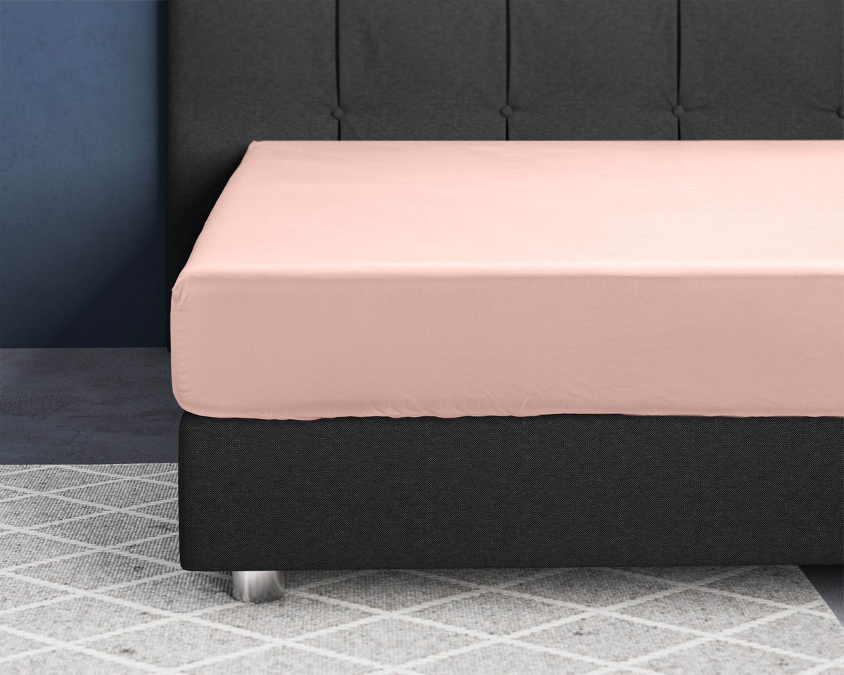 Satin Spannbettlaken Rosa 180 x 200 cm - Palo24