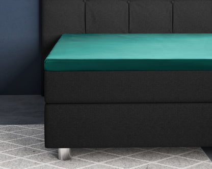 Topper Satin Spannbettlaken Dunkelgrün 90 x 200 cm - Palo24