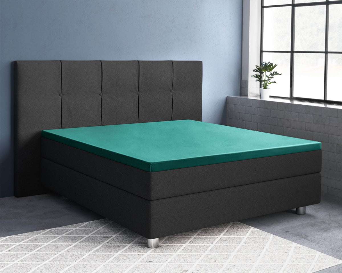 Topper Satin Spannbettlaken Dunkelgrün 90 x 200 cm - Palo24