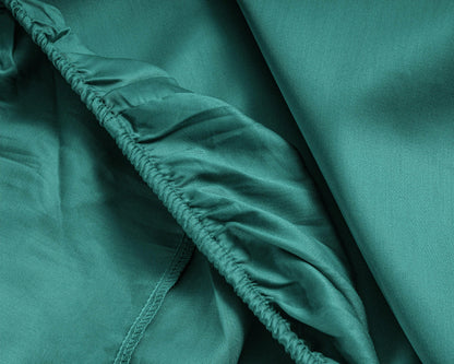 Topper Satin Spannbettlaken Dunkelgrün 90 x 220 cm - Palo24