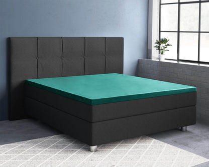 Topper Satin Spannbettlaken Dunkelgrün 140 x 200 cm - Palo24