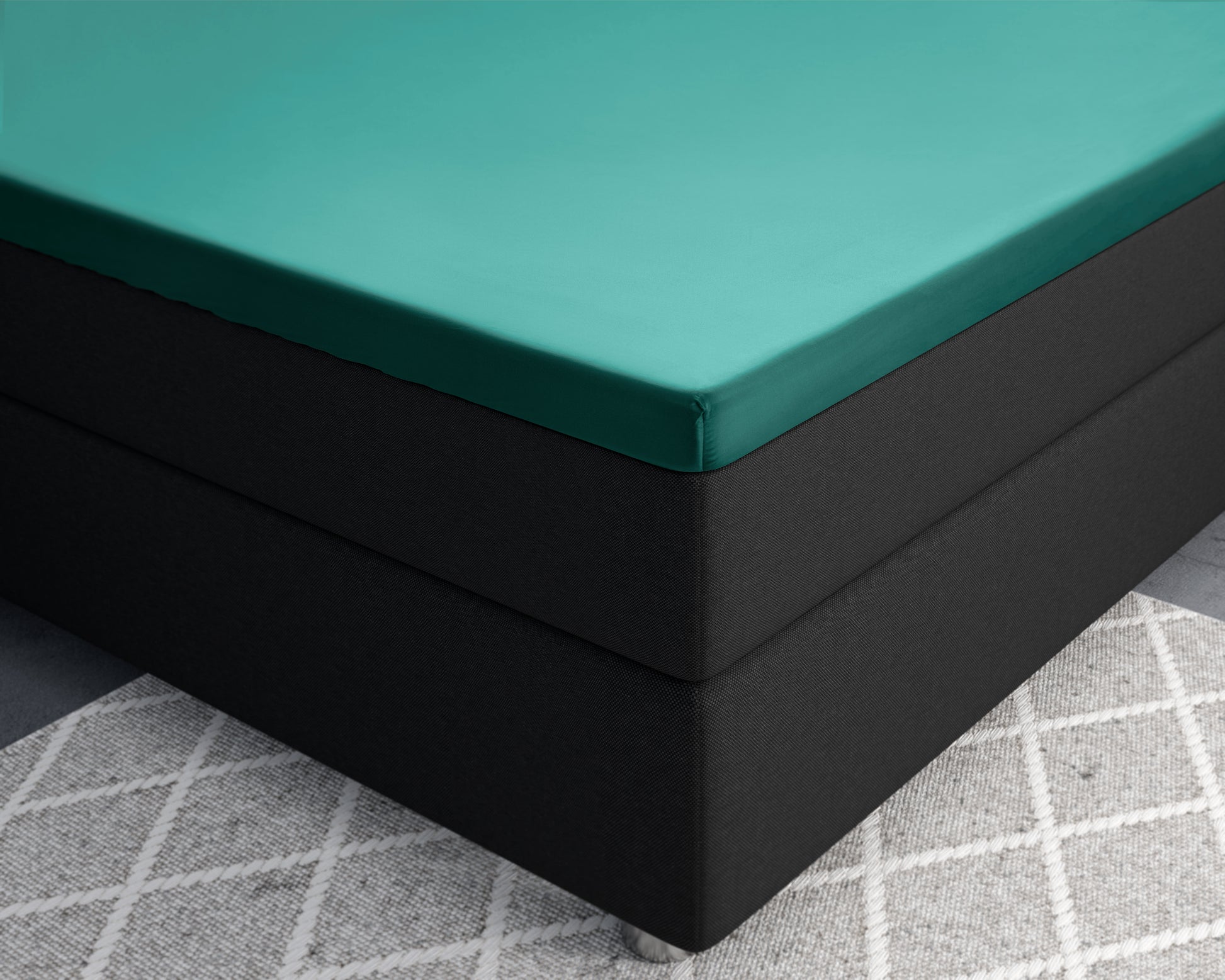 Topper Satin Spannbettlaken Dunkelgrün 160 x 220 cm - Palo24