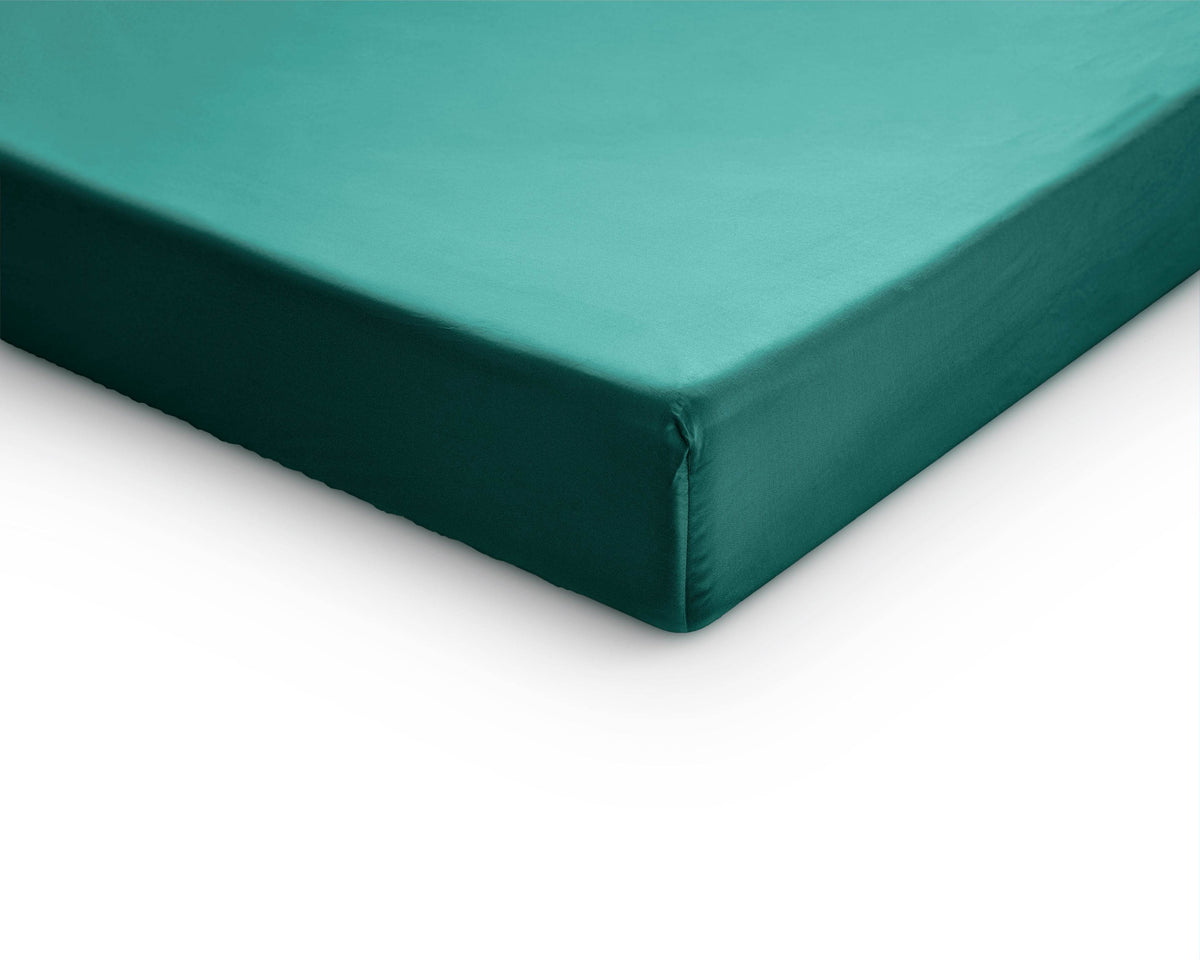 Topper Satin Spannbettlaken Dunkelgrün 160 x 220 cm - Palo24
