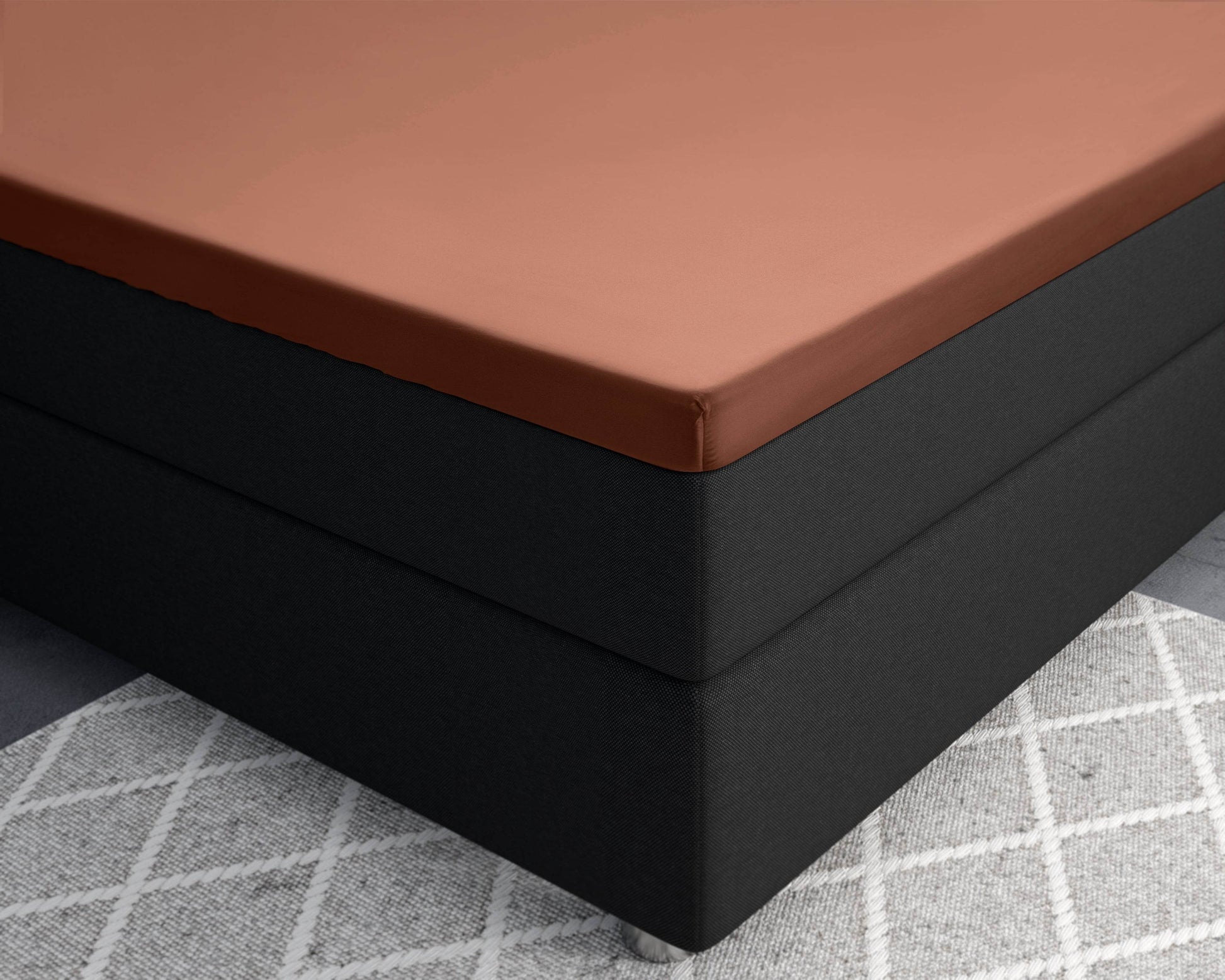 Topper Satin Spannbettlaken Braun 140 x 200 cm - Palo24