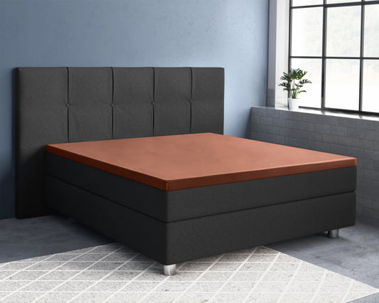 Topper Satin Spannbettlaken Braun 160 x 200 cm - Palo24