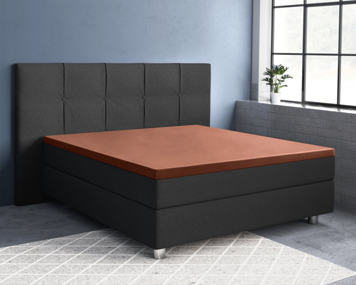 Topper Satin Spannbettlaken Braun 160 x 220 cm - Palo24