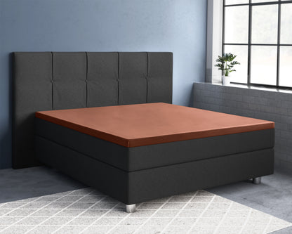 Topper Satin Spannbettlaken Braun 160 x 220 cm - Palo24