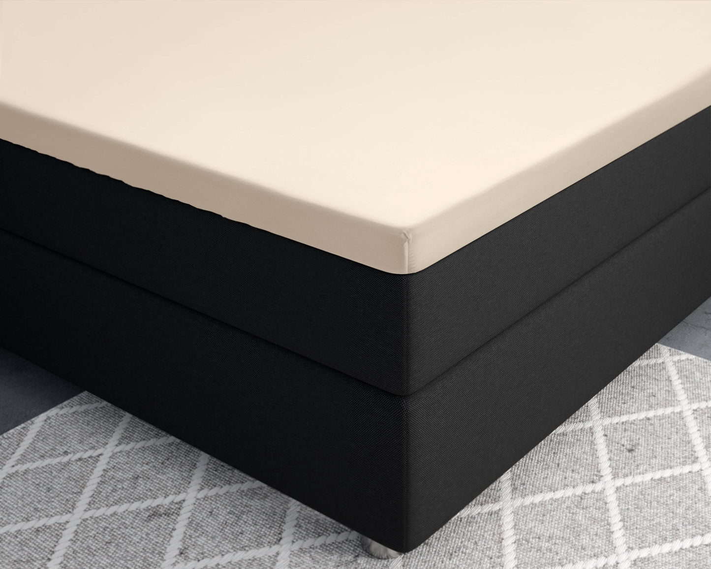 Topper Satin Spannbettlaken Sand 90 x 220 cm - Palo24