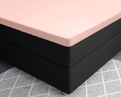 Topper Satin Spannbettlaken Rose 160 x 220 cm - Palo24