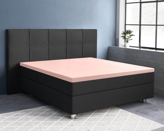 Topper Satin Spannbettlaken Rose 160 x 220 cm - Palo24