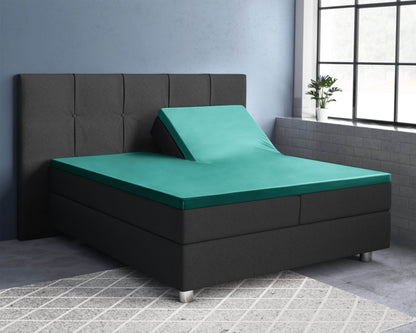 Split-Topper Satin Spannbettlaken Dunkelgrün 160 x 200 cm - Palo24