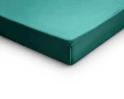 Split-Topper Satin Spannbettlaken Dunkelgrün 180 x 200 cm - Palo24