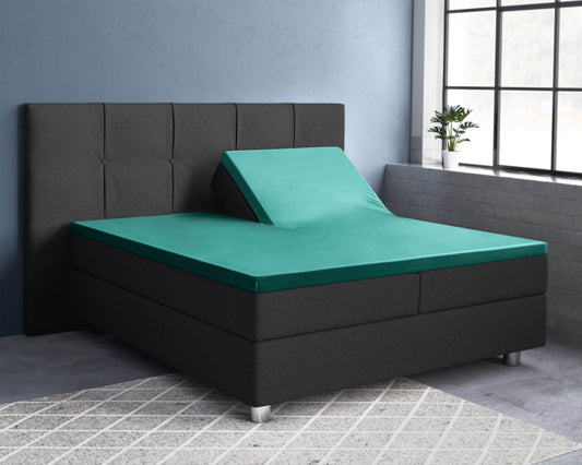 Split-Topper Satin Spannbettlaken Dunkelgrün 180 x 200 cm - Palo24