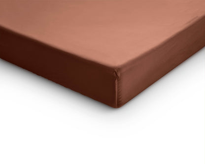 Split-Topper Satin Spannbettlaken Braun 180 x 220 cm - Palo24