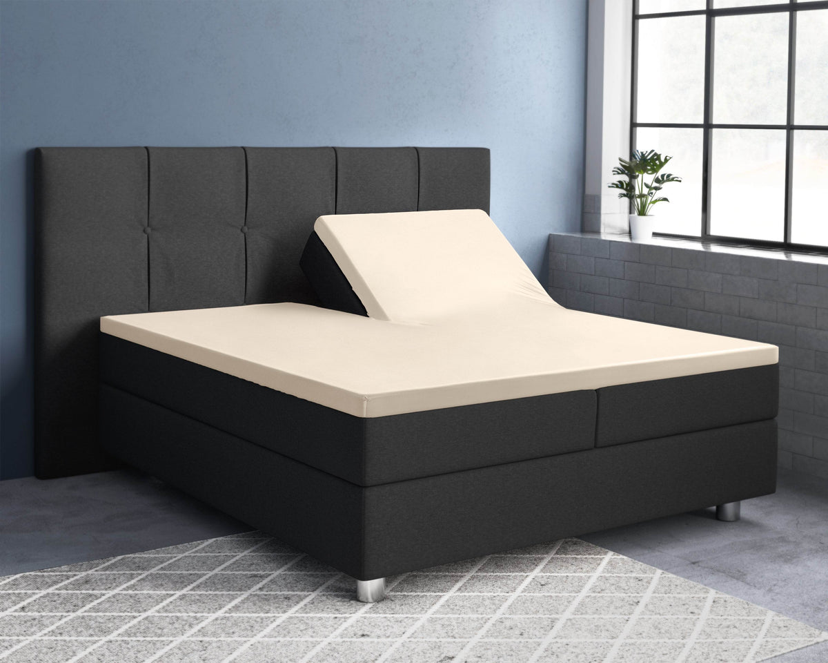 Split-Topper Satin Spannbettlaken Sand 180 x 200 cm - Palo24
