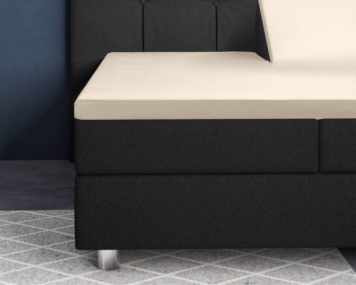 Split-Topper Satin Spannbettlaken Sand 180 x 220 cm - Palo24