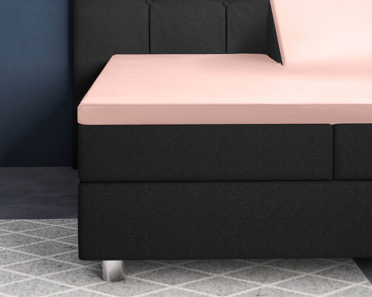Split-Topper Satin Spannbettlaken Rose 180 x 200 cm - Palo24