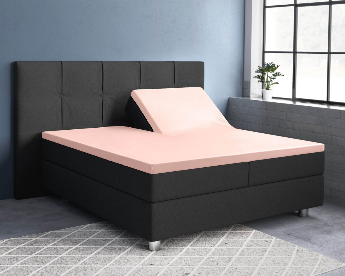 Split-Topper Satin Spannbettlaken Rose 180 x 200 cm - Palo24