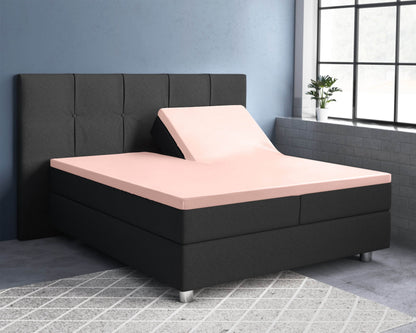 Split-Topper Satin Spannbettlaken Rose 180 x 200 cm - Palo24
