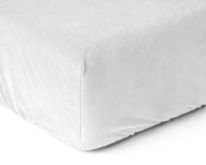 Samt Spannbettlaken Weiss 160 x 200 cm - Palo24