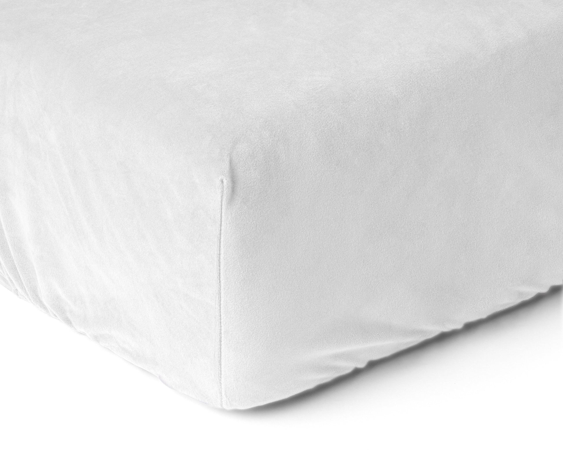 Samt Spannbettlaken Weiss 180 x 200 cm - Palo24